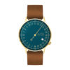 Montre 24H "André Bleu et or, cuir marron" - Gustave et Cie – Image 2