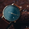 Montre 24H "André Bleu et or, cuir marron" - Gustave et Cie