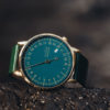 Montre 24H "André Bleu et Or, cuir vert" - Gustave et Cie
