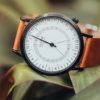Montre 24H "Antoine blanc et noir, cuir marron" - Gustave et Cie – Image 2