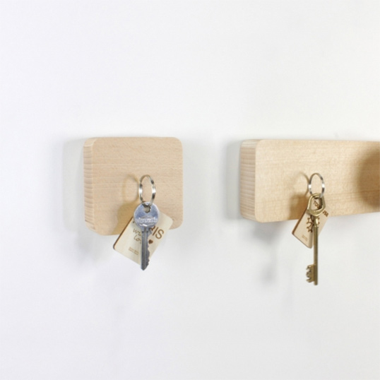 Porte clés mural magnétique en bois fabrication France