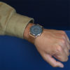 Montre 12H "Louis Argent et bleu, cuir marron" - Gustave et Cie