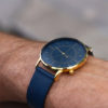 Montre 12H "Louis Or et bleu, cuir bleu" - Gustave et Cie