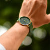 Montre 12H "Louis Or et bleu, cuir vert" - Gustave et Cie